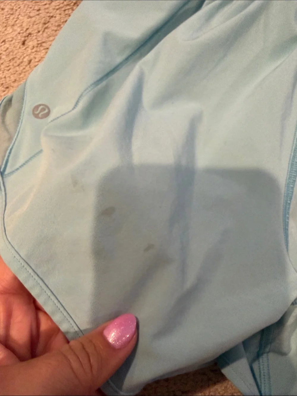 Lululemon Light Blue Women's Athletic hotty hot shorts sz 2 tall